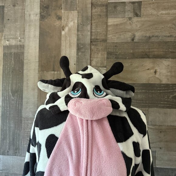 Spirit Halloween cow onesie costume adult large fleece loungewear trick or treat - Picture 2 of 10